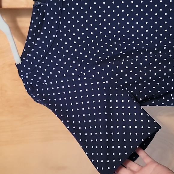 Talbots Blue White Polka Dot Dress - Picture 4 of 12